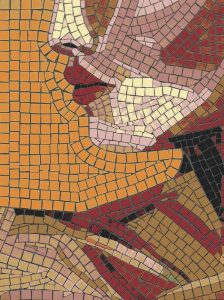 Warm Intimacy Mosaic Art – Abstract Portrait
