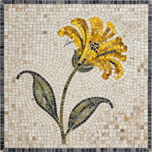 Yellow Flower Mosaic Art – Opus Tessellatum Style