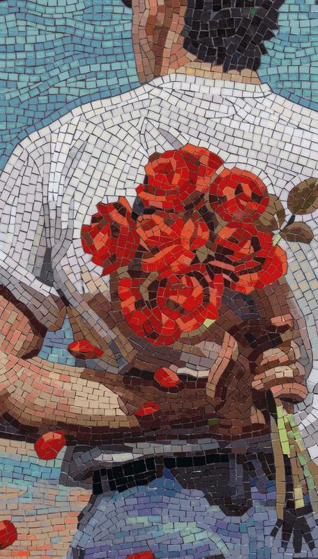 Romantic Red Roses Mosaic Art