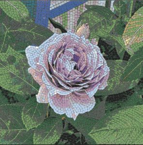 Lavender Rose Mosaic Art – Elegant Floral Wall Decor