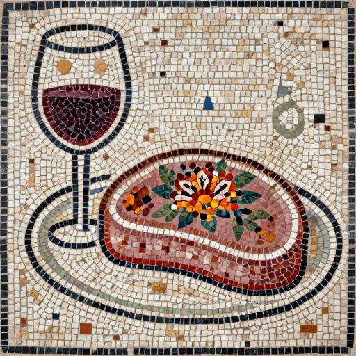 Florentine Steak and Red Wine Mosaic Art