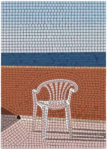 Minimalist Beach Chair Mosaic Art