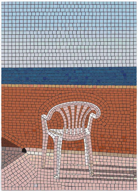 Minimalist Beach Chair Mosaic Art