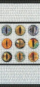 Mystical Cat Eyes Mosaic Art – 25×54 cm