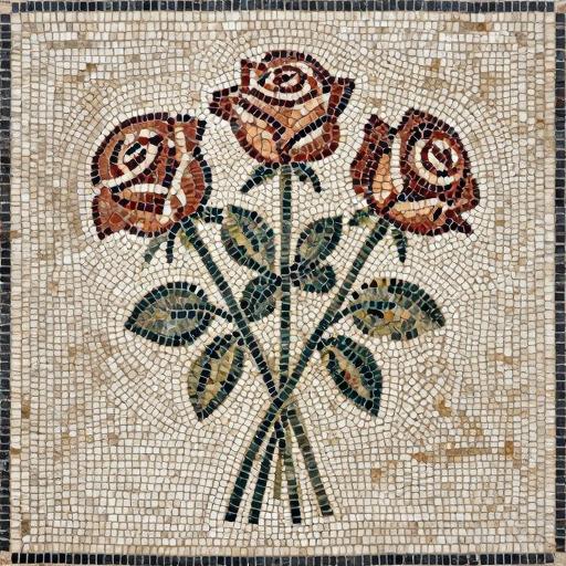 Custom Opus Tessellatum Rose Bouquet Mosaic Art