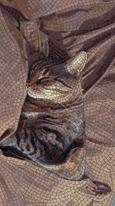Serene Cat Mosaic Art – Earthy Tones