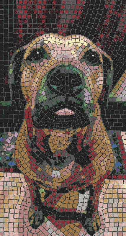 Mosaic Dog Portrait - Handcrafted Wall Art