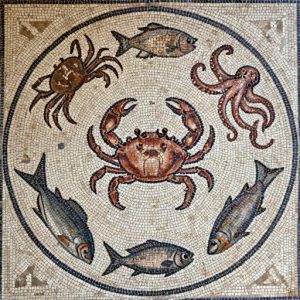 Ancient Marine Life Opus Tessellatum Mosaic Art