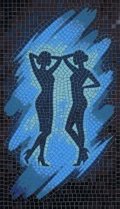 Elegant Female Silhouettes Mosaic Art