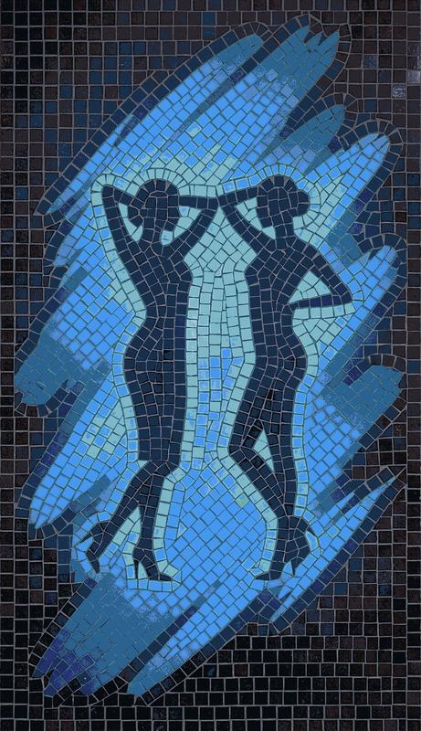 Elegant Female Silhouettes Mosaic Art