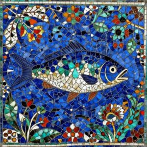 Florentine Mosaic Art – Fish Underwater