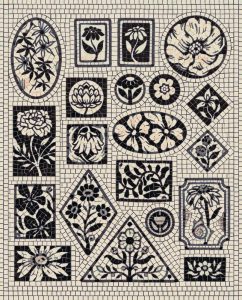 Monochrome Botanical Mosaic Art