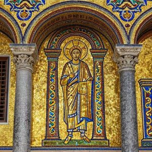 Byzantine Gold Mosaic of a Saint | Custom Size