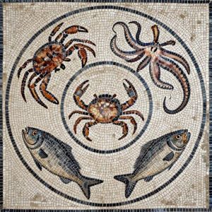 Marine Life Opus Tessellatum Mosaic Art