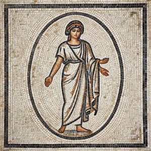 Ancient Greco-Roman Woman Mosaic Art