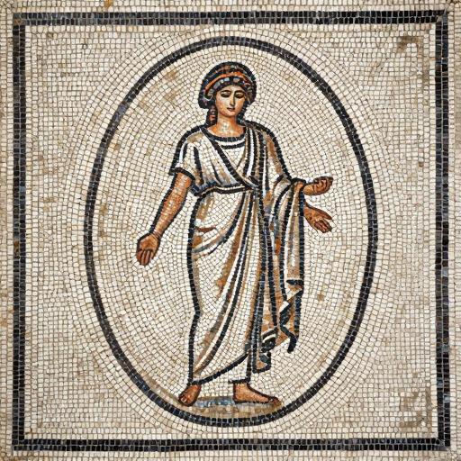 Ancient Greco-Roman Woman Mosaic Art