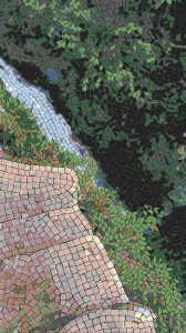 Lush Forest Path Mosaic Art