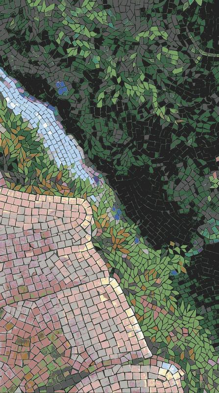 Lush Forest Path Mosaic Art