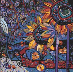 Vibrant Abstract Nature Mosaic Art – 60×60 cm