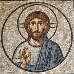 Jesus Christ Circular Mosaic Art – Opus Tessellatum