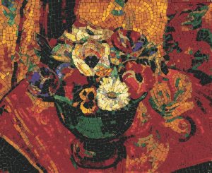 Vibrant Floral Mosaic Art – Handcrafted Flower Bouquet