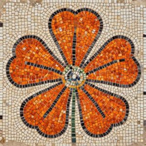 Orange Marigold Mosaic Art – Opus Tessellatum Style