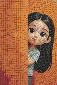 Curious Girl Mosaic Portrait