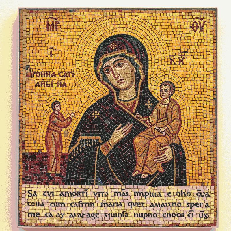 Byzantine Style Virgin Mary and Child Mosaic