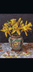 Yellow Flowers in a Vase Mosaic Art