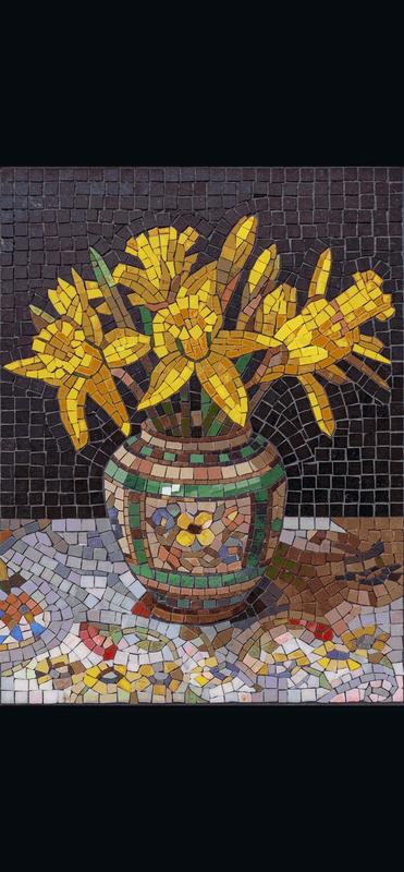 Yellow Flowers in a Vase Mosaic Art