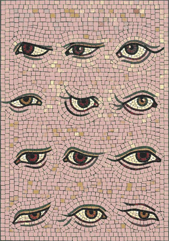 Surreal Mosaic of Twelve Eyes - Classical AI Art