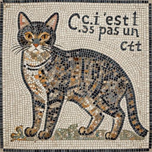 Custom 'Ceci n'est pas un chat' Mosaic Art