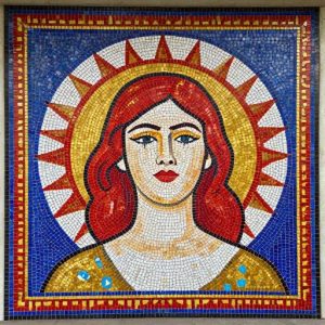 Girl in the Sun – Soviet Style Mosaic Art