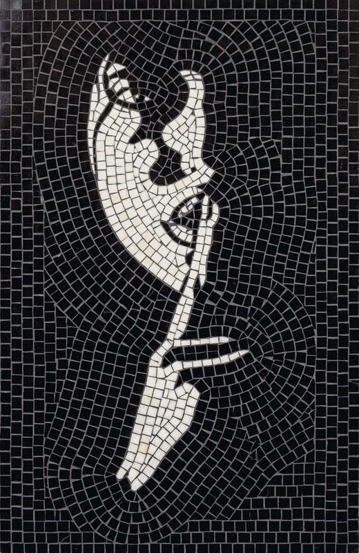 Secret Silence Mosaic Art - Black and White Mask