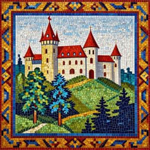 Soviet Style Castle Mosaic Art