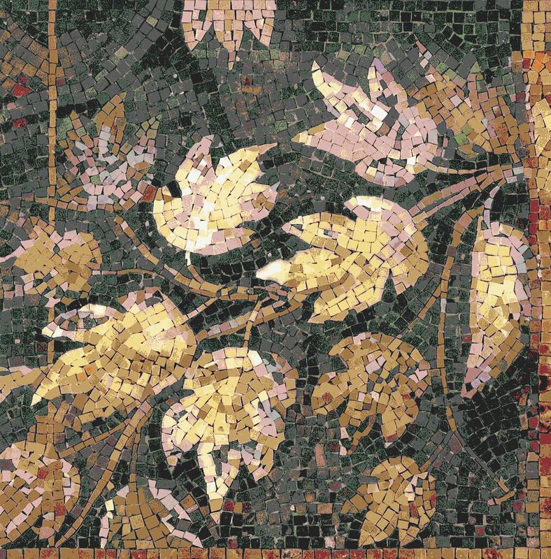 Golden Autumn Leaves Mosaic Art