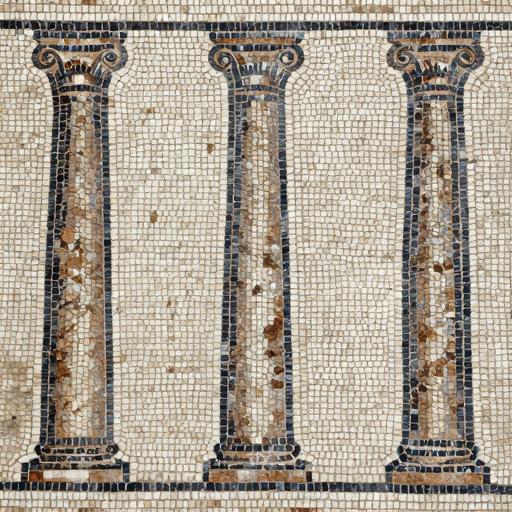 Classical Roman Columns Mosaic Art