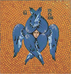 Blue Seraphim Mosaic Art – Divine Celestial Being