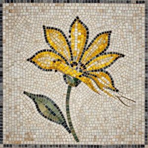 Yellow Flower Mosaic Art – Opus Tessellatum
