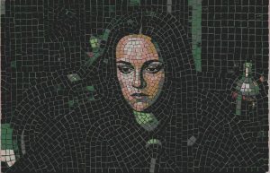 Mysterious Woman Mosaic Portrait – 60×39 cm