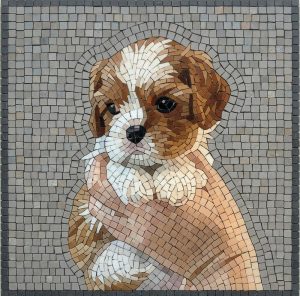 Cute Puppy Mosaic Art – 30×30 cm