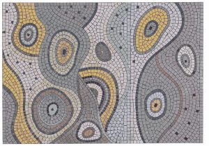 Abstract Golden Ripples Mosaic Art