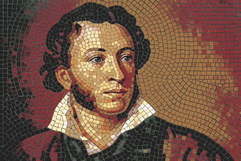 Classical Mosaic Portrait of a Man - 60x40 cm
