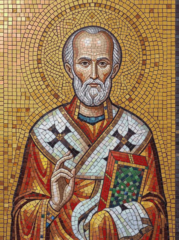 Holy Saint Mosaic Art - Golden Radiance
