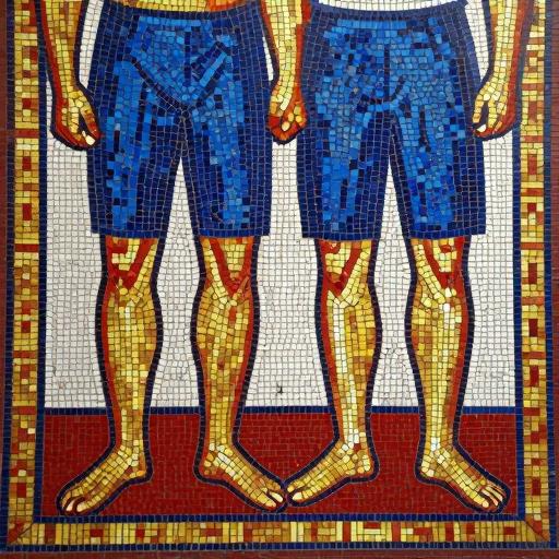 Soviet Mosaic Art: Athletic Male Figures
