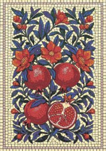 Pomegranate Blossom Mosaic Art – Classical Style