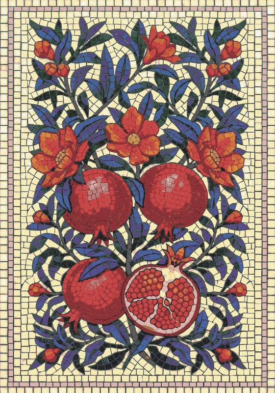 Pomegranate Blossom Mosaic Art - Classical Style