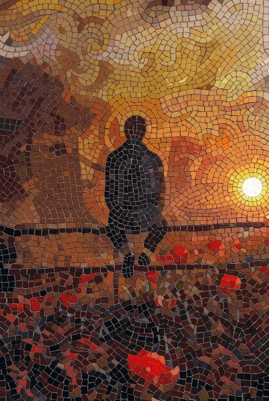 Solitude at Sunset Mosaic Art