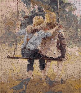 Children on a Swing Mosaic Art