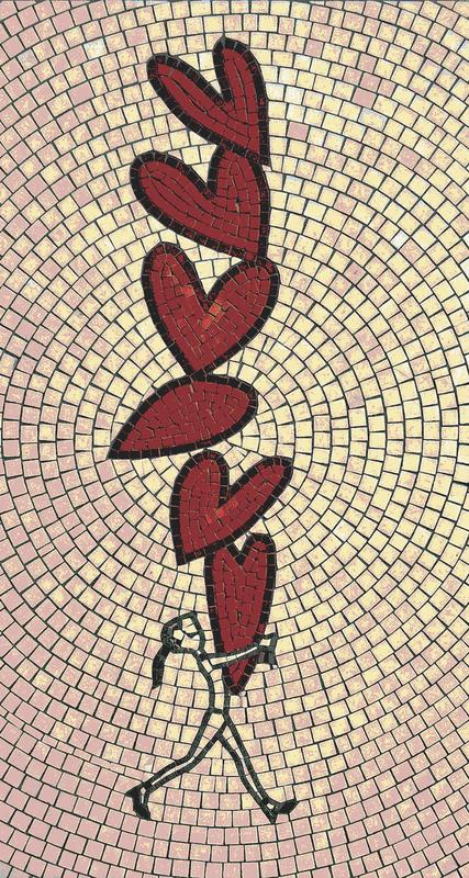 Stack of Hearts Mosaic Art - Romantic Wall Decor